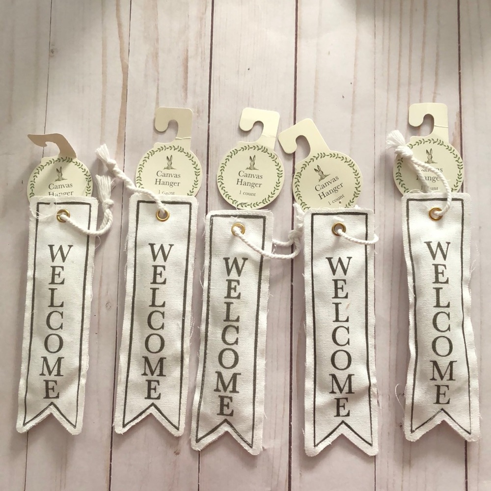 5 Target Easter welcome stuffed canvas hangers banners tags favors spring NWT